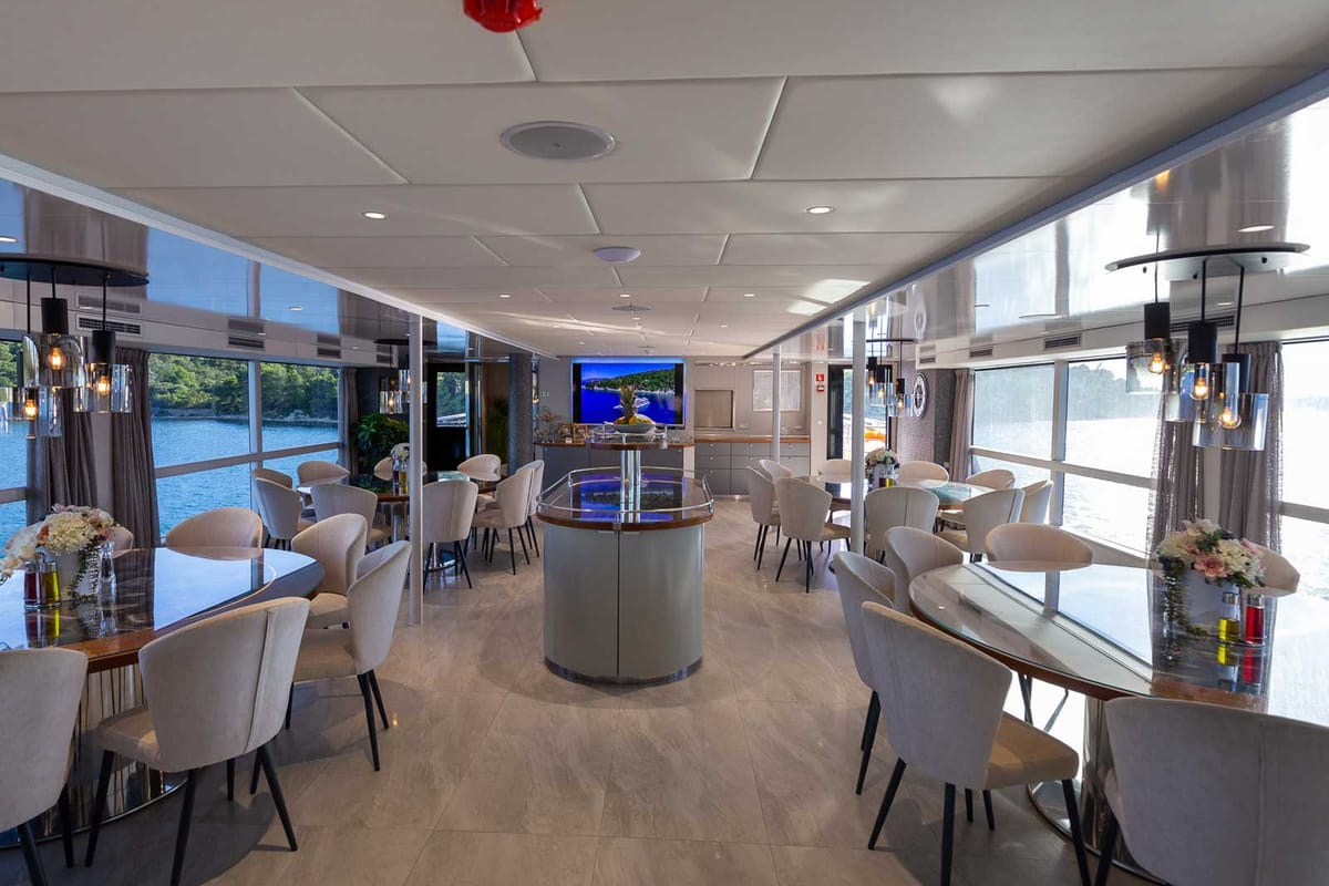 Salon of Adriatic King, a Gulet Motoryacht yacht at Split, Croatia