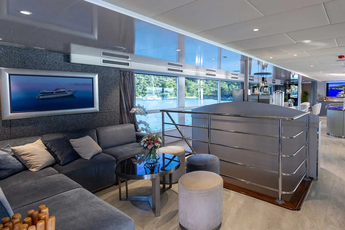 Salon of Adriatic King, a Gulet Motoryacht yacht at Split, Croatia