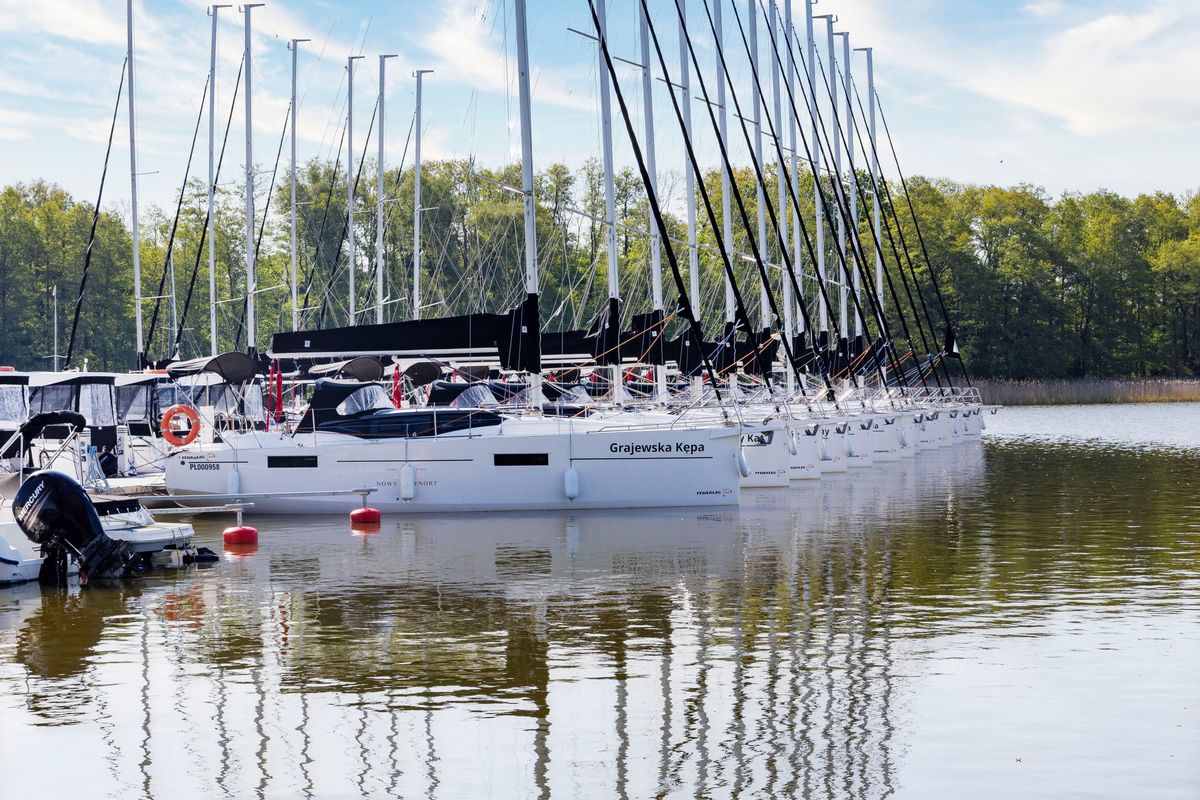 Exterior view of Fuledzki Rog, a Northman Maxus 34 sailboat at Sztynort, Poland