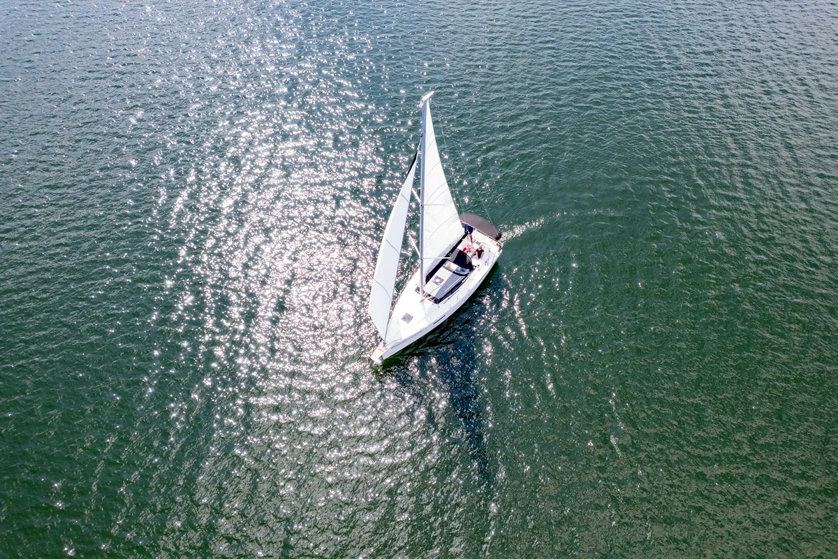 Exterior view of Fuledzki Rog, a Northman Maxus 34 sailboat at Sztynort, Poland