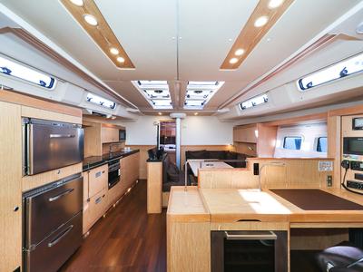 Salon of Vidar, a Hanse Yachts Hanse 575 sailboat at Grad Trogir, Croatia