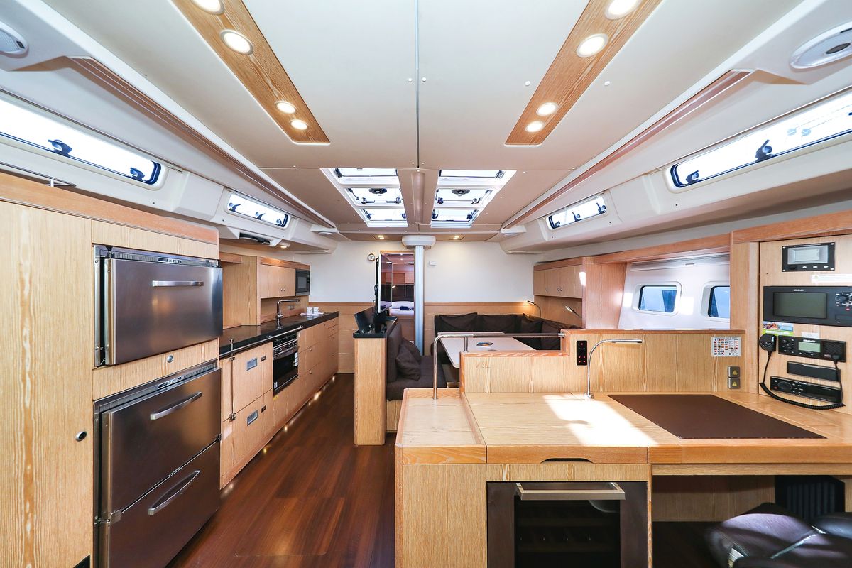 Salon of Vidar, a Hanse Yachts Hanse 575 sailboat at Grad Trogir, Croatia