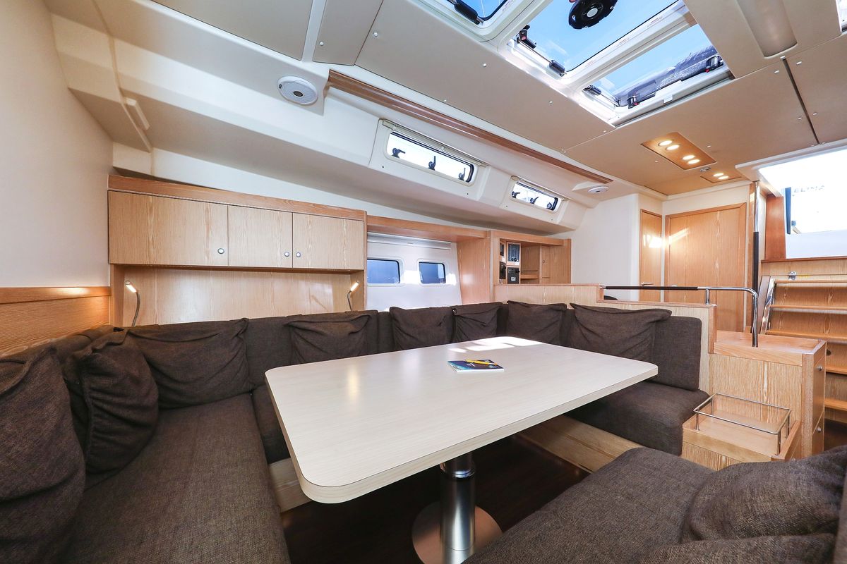 Salon of Vidar, a Hanse Yachts Hanse 575 sailboat at Grad Trogir, Croatia