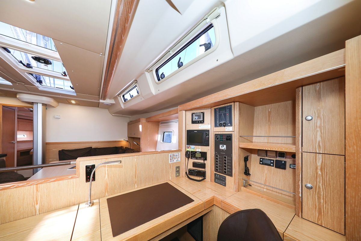 Salon of Vidar, a Hanse Yachts Hanse 575 sailboat at Grad Trogir, Croatia