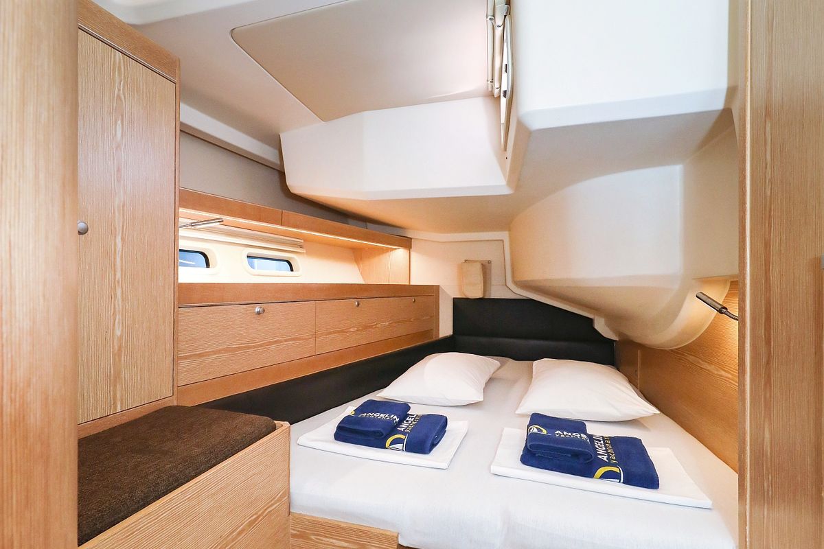 Cabin on Vidar, a Hanse Yachts Hanse 575 sailboat at Grad Trogir, Croatia