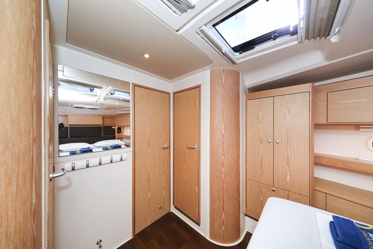 Cabin on Vidar, a Hanse Yachts Hanse 575 sailboat at Grad Trogir, Croatia