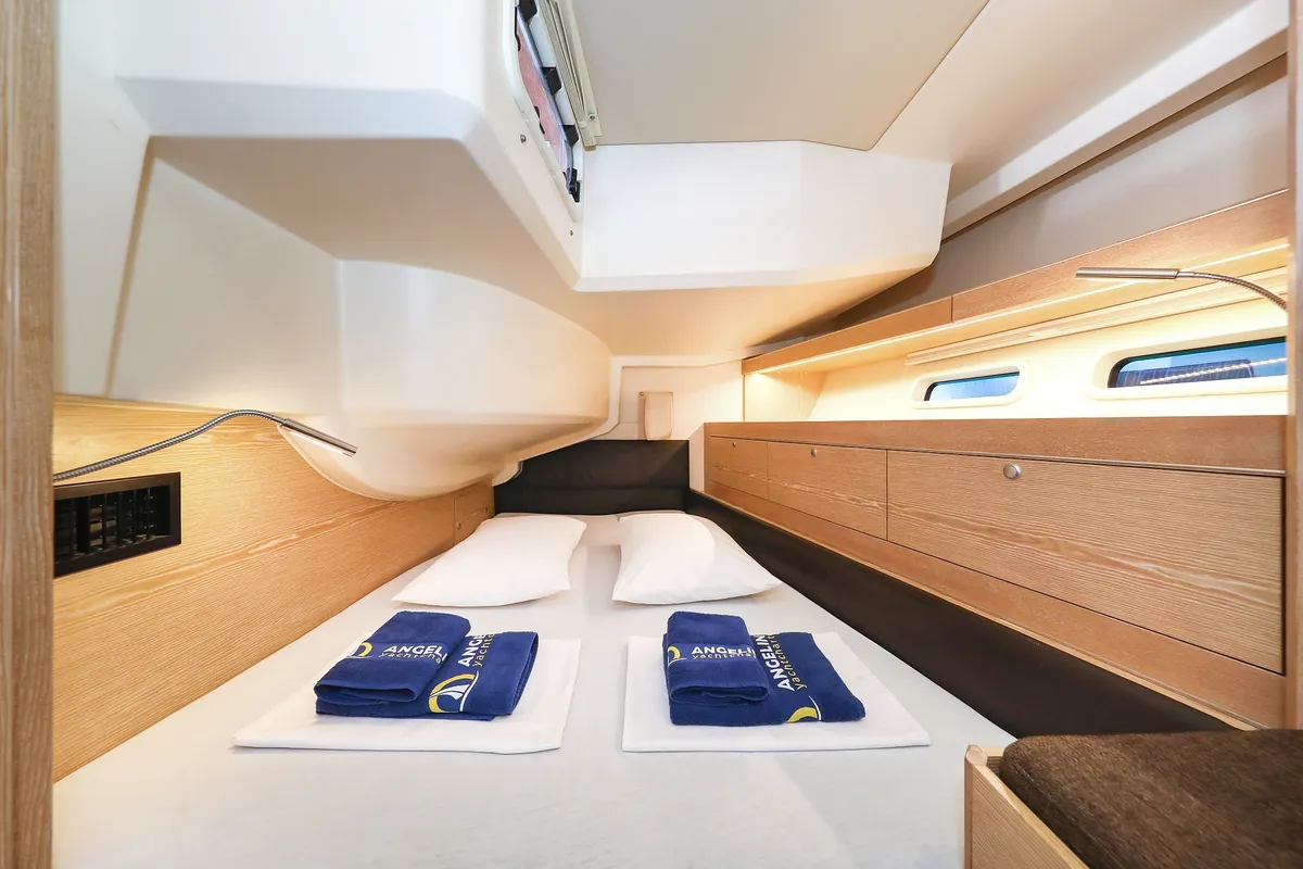Cabin on Vidar, a Hanse Yachts Hanse 575 sailboat at Grad Trogir, Croatia