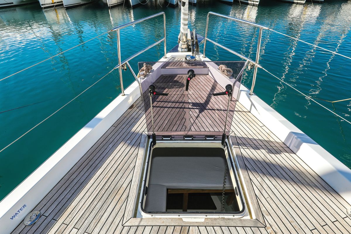 Deck of Vidar, a Hanse Yachts Hanse 575 sailboat at Grad Trogir, Croatia