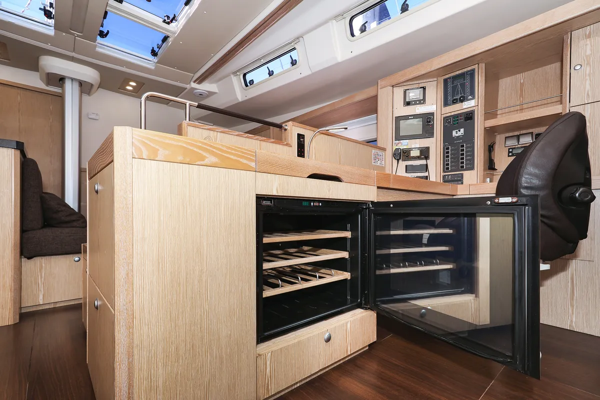 Galley of Vidar, a Hanse Yachts Hanse 575 sailboat at Grad Trogir, Croatia