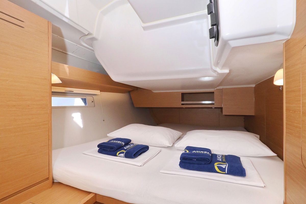 Cabin on Good Friends, a Dufour 430 GL sailboat at Grad Trogir, Croatia