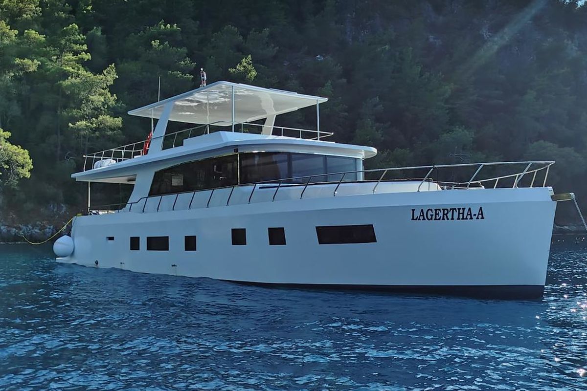 Exterior view of Lagertha, a Custom Made MY Lagertha yacht at Fethiye, Turkey