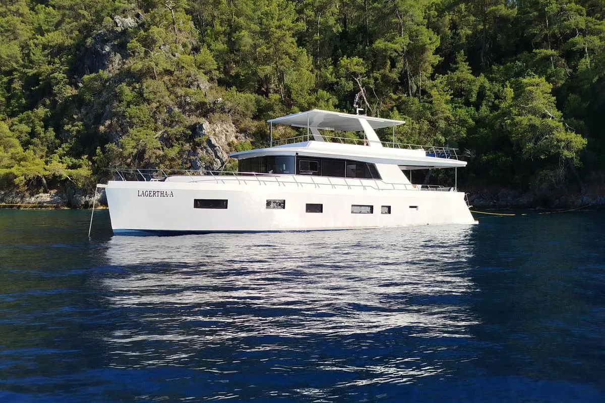 Exterior view of Lagertha, a Custom Made MY Lagertha yacht at Fethiye, Turkey
