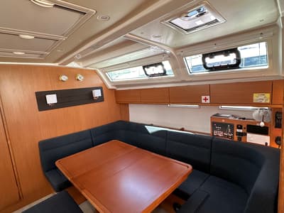 Salon of Iskra, a Bavaria Cruiser 46 sailboat at Split, Croatia