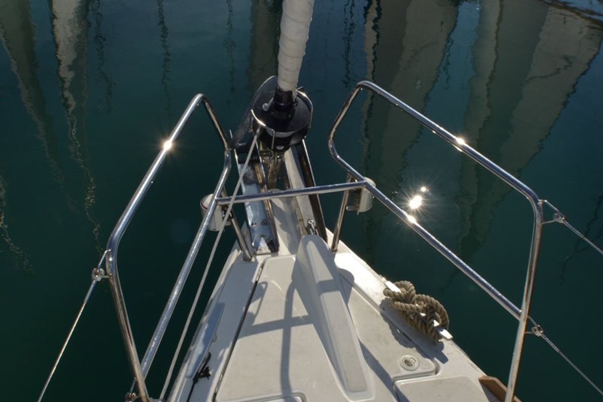 Deck of Libera, a Jeanneau Sun Odyssey 439 sailboat at Općina Sukošan, Croatia