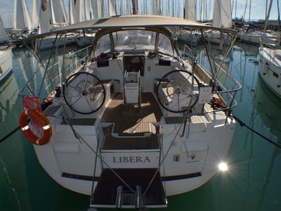 Cockpit of Libera, a Jeanneau Sun Odyssey 439 sailboat at Općina Sukošan, Croatia