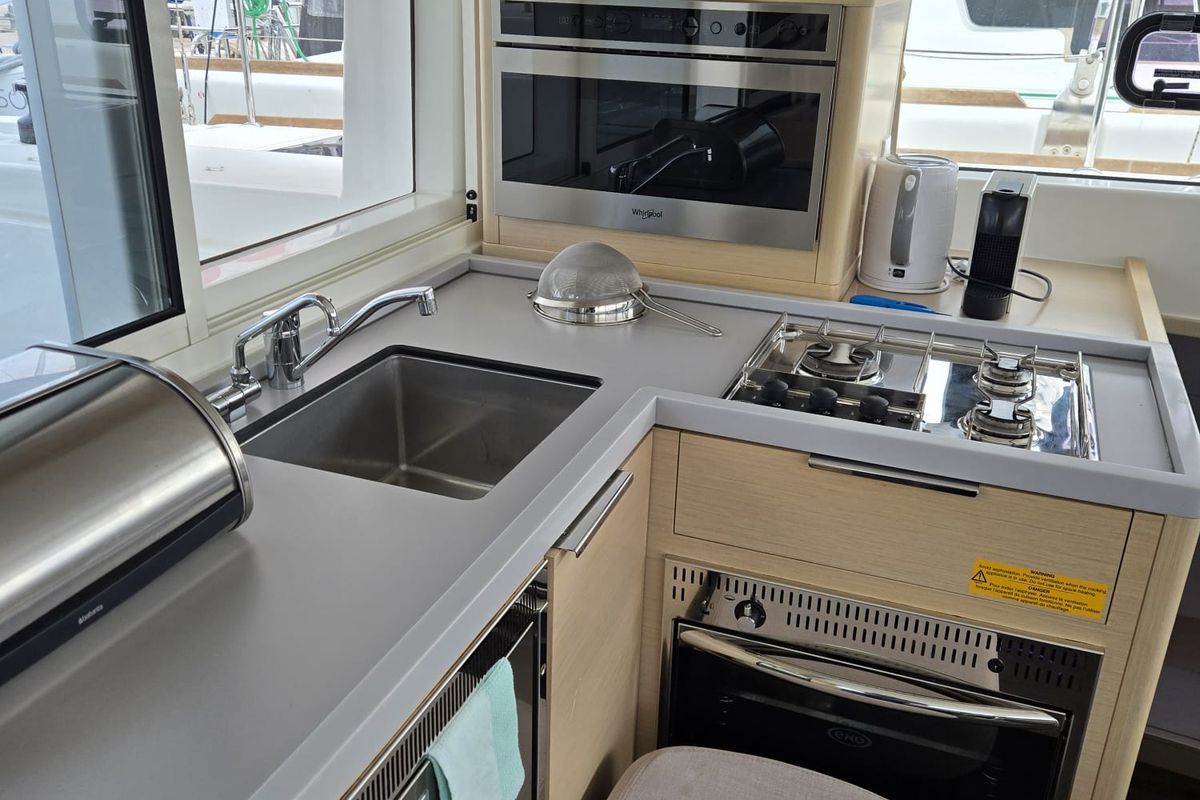 Galley of Lubina, a Lagoon 40 catamaran at Općina Marina, Croatia