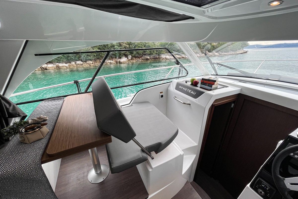 Salon of ARYA, a Beneteau Antares 9 OB motorboat at Split, Croatia