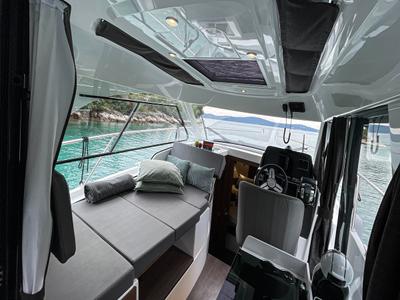 Salon of ARYA, a Beneteau Antares 9 OB motorboat at Split, Croatia