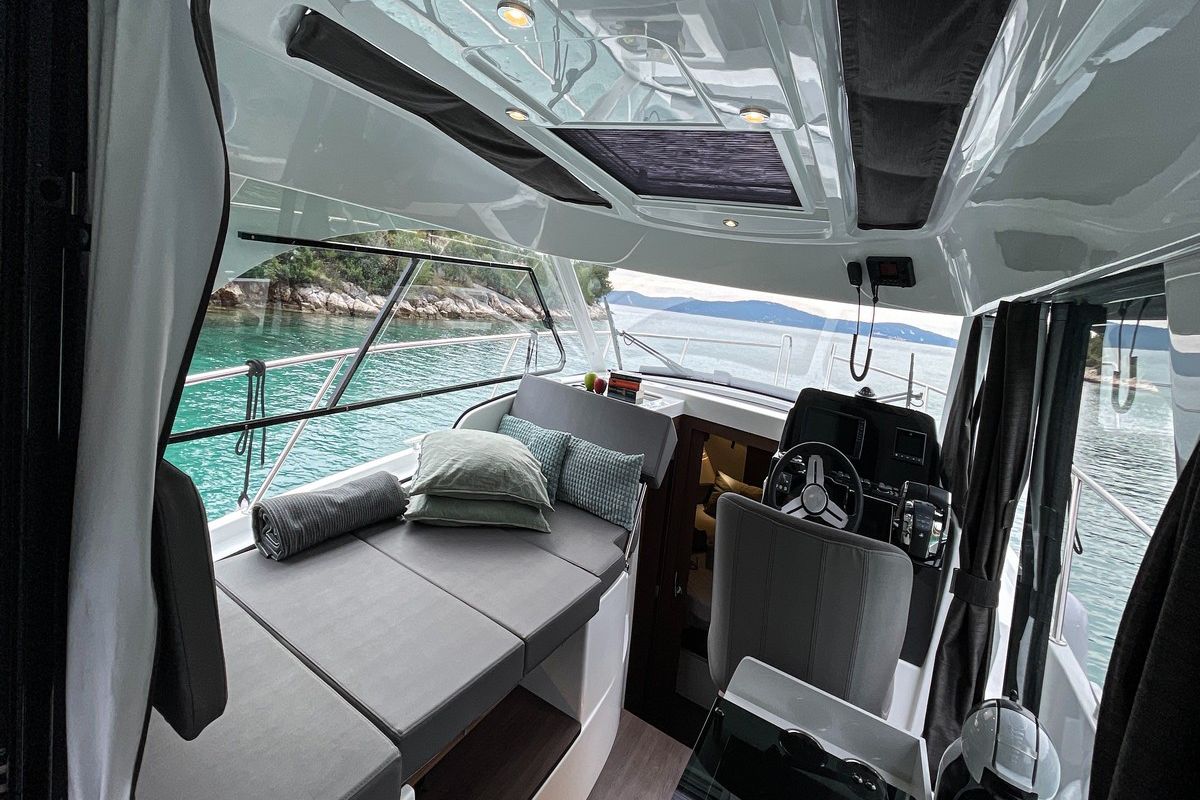 Salon of ARYA, a Beneteau Antares 9 OB motorboat at Split, Croatia