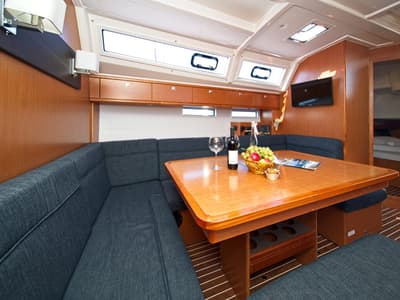 Salon of MH 50, a Bavaria Cruiser 46 sailboat at Murter, Croatia