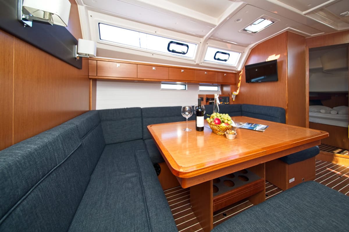 Salon of MH 50, a Bavaria Cruiser 46 sailboat at Murter, Croatia