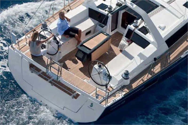Cockpit of Nabucco: Aft cabin #2 (Cabin charter - 2 pax) Fully Crewed, ALL EXPENSES, a Beneteau Oceanis 48 sailboat at Grad…