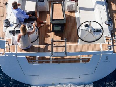 Cockpit of Nabucco: Aft cabin #2 (Cabin charter - 2 pax) Fully Crewed, ALL EXPENSES, a Beneteau Oceanis 48 sailboat at Grad…