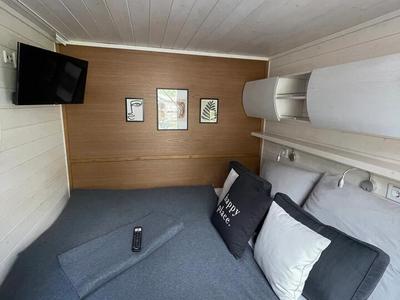 Cabin on Enjoy, a Woma D13* motorboat at Fürstenberg/Havel, Germany