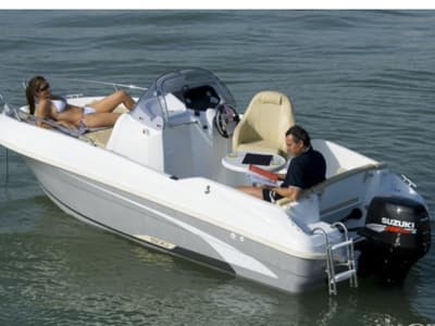 Beba, a Beneteau 550 Flyer motorboat at Zadar, Croatia