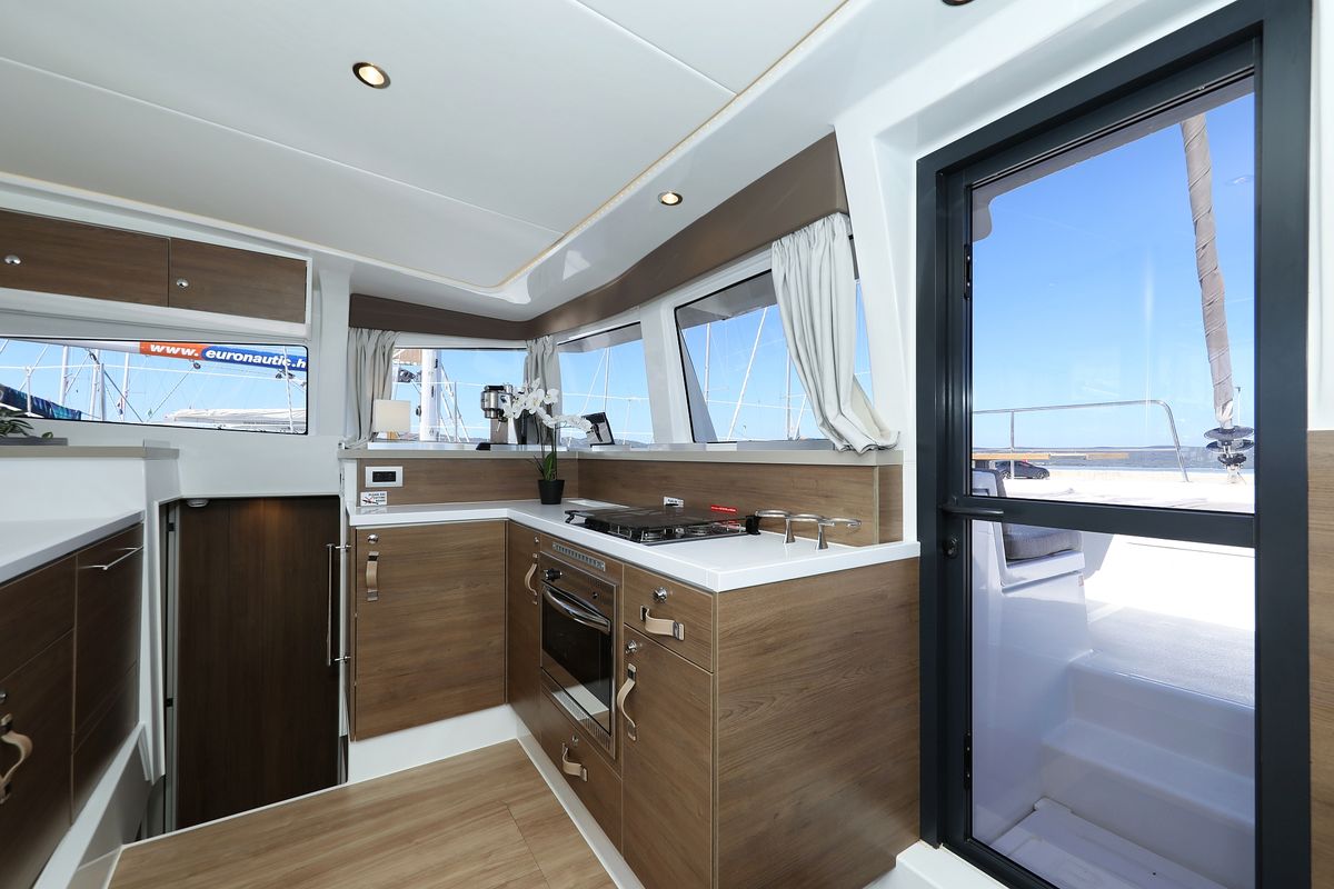 Galley of Altair, a Bali 4.2 catamaran at Grad Biograd na Moru, Croatia