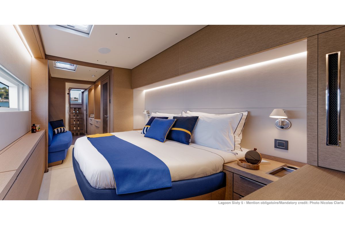 Cabin on SAILUXE - La Controra, a Lagoon Sixty 5 catamaran at Capo d'Orlando, Italy