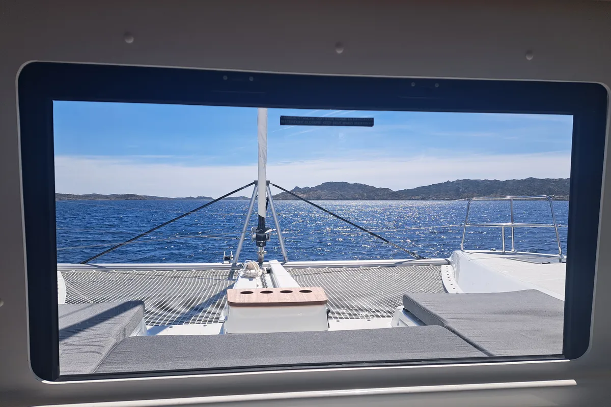 Deck of Napa Naryen, a Lagoon 46 catamaran at Eden Island Marina, Seychelles