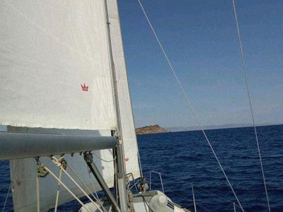 Exterior view of Christiana, a Beneteau Oceanis 34 sailboat at Municipal Unit of Nea Peramos, Greece