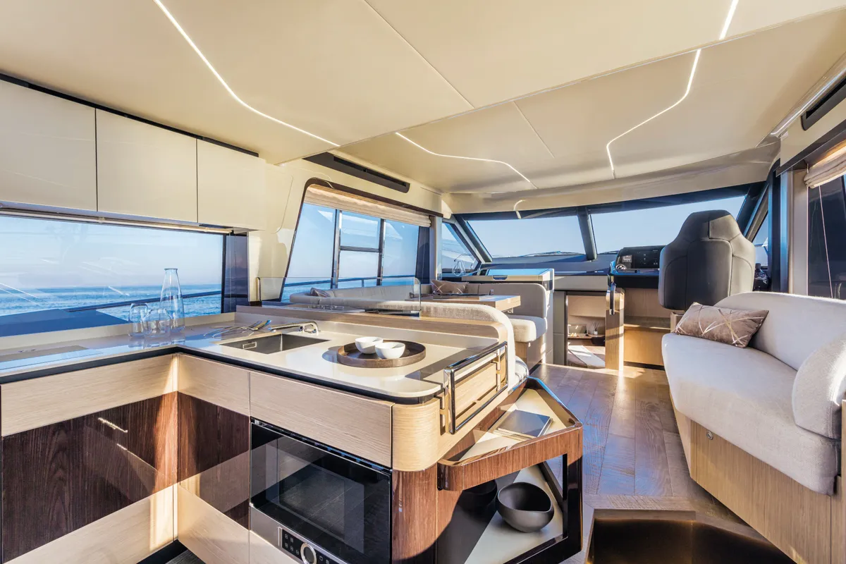 Galley of Riaz Tahia, a Absolute Yachts Absolute 47 Fly motorboat at Primošten, Croatia