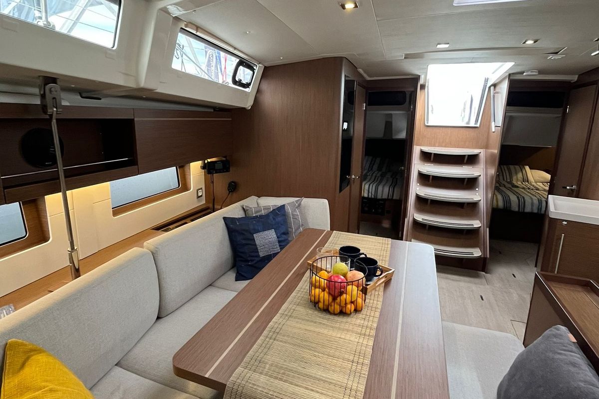 Salon of Blue Sky, a Beneteau Oceanis 46.1 sailboat at Dubrovnik, Croatia