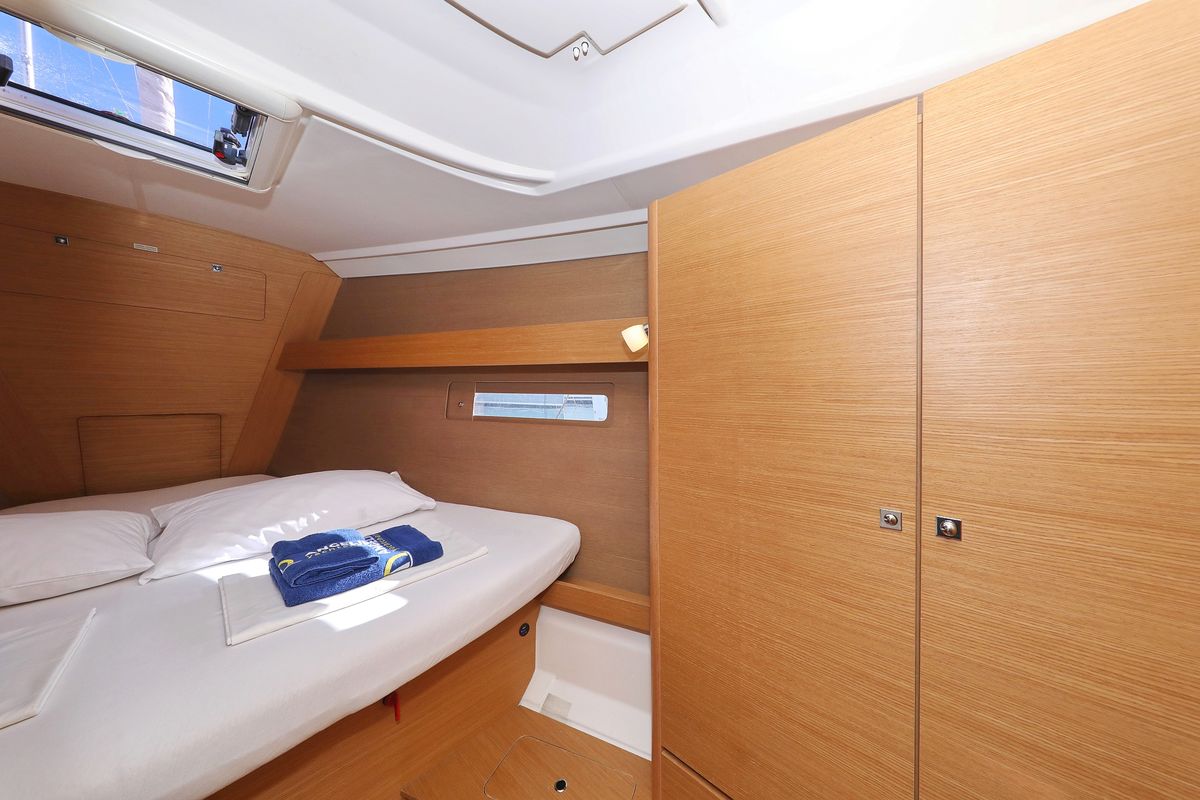 Cabin on Delta, a Dufour 412 GL sailboat at Grad Biograd na Moru, Croatia