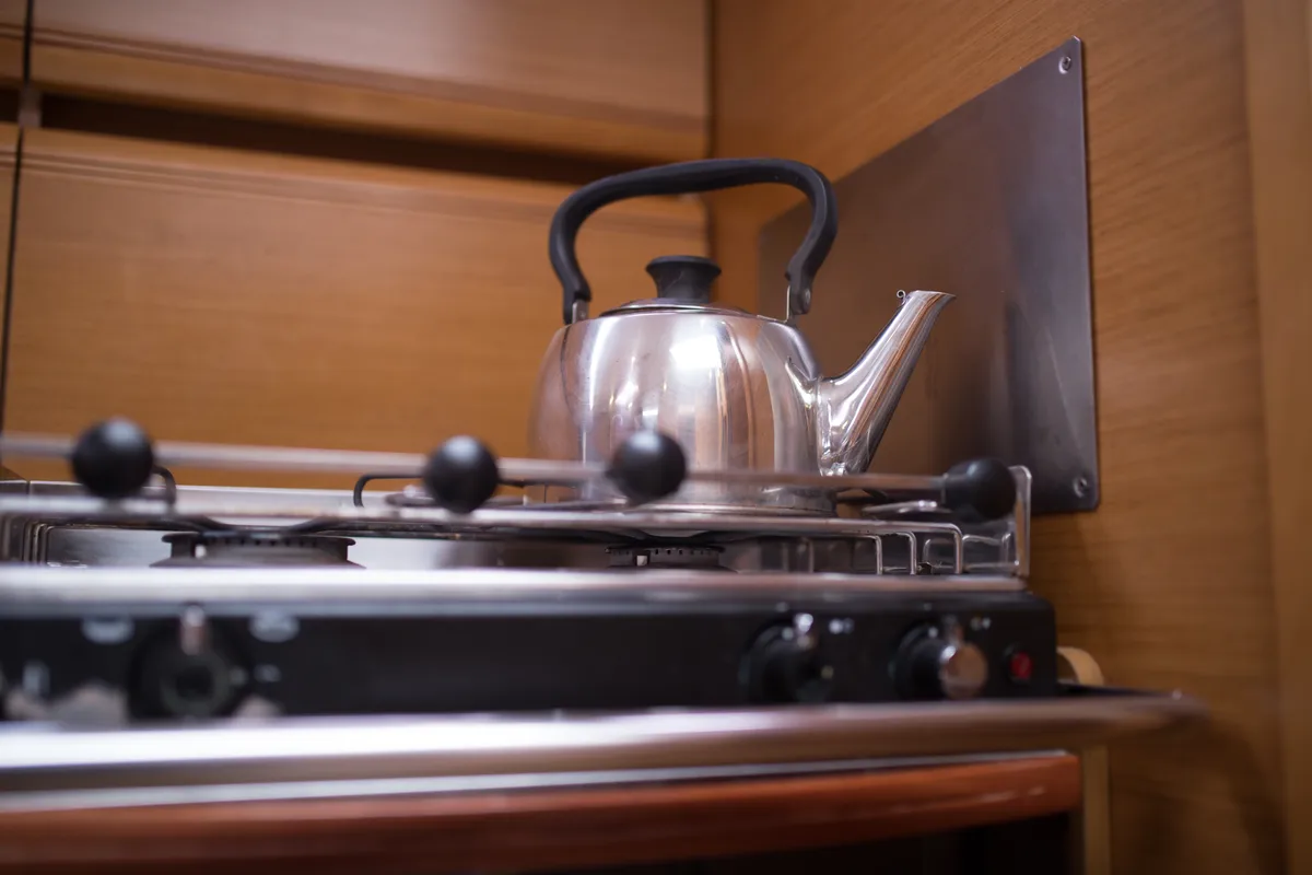 Galley of Leonidas, a Jeanneau Sun Odyssey 409 sailboat at Marina Delta Kallithea, Greece