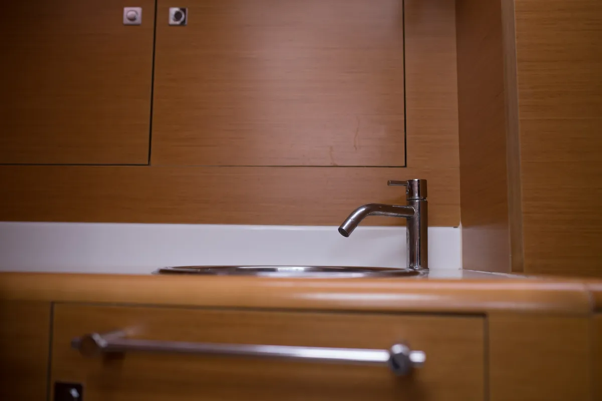 Galley of Leonidas, a Jeanneau Sun Odyssey 409 sailboat at Marina Delta Kallithea, Greece