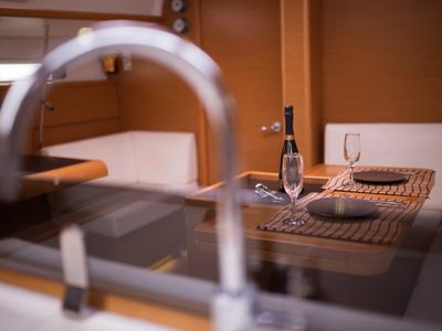 Galley of Leonidas, a Jeanneau Sun Odyssey 409 sailboat at Marina Delta Kallithea, Greece