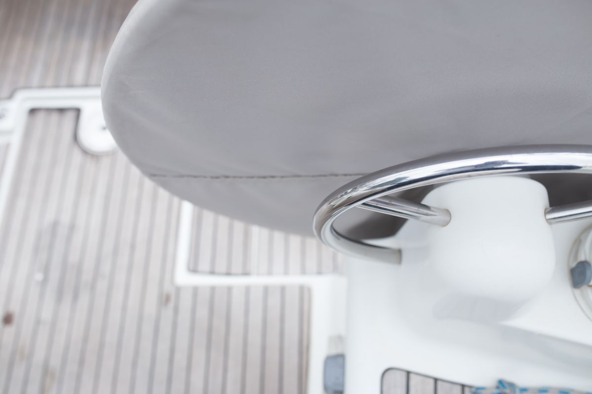 Cockpit of Leonidas, a Jeanneau Sun Odyssey 409 sailboat at Marina Delta Kallithea, Greece