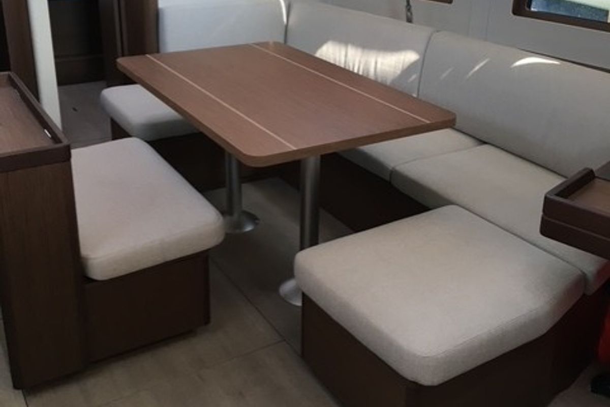 Salon of Filira, a Beneteau Oceanis 46.1 sailboat at Municipal Unit of Palairos, Greece