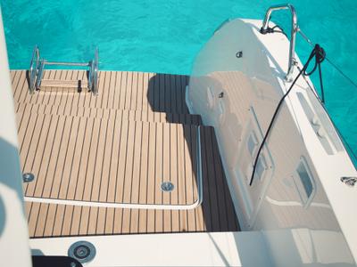 Deck of Calipso, a Lagoon 46 catamaran at Lu Palau/Palau, Italy
