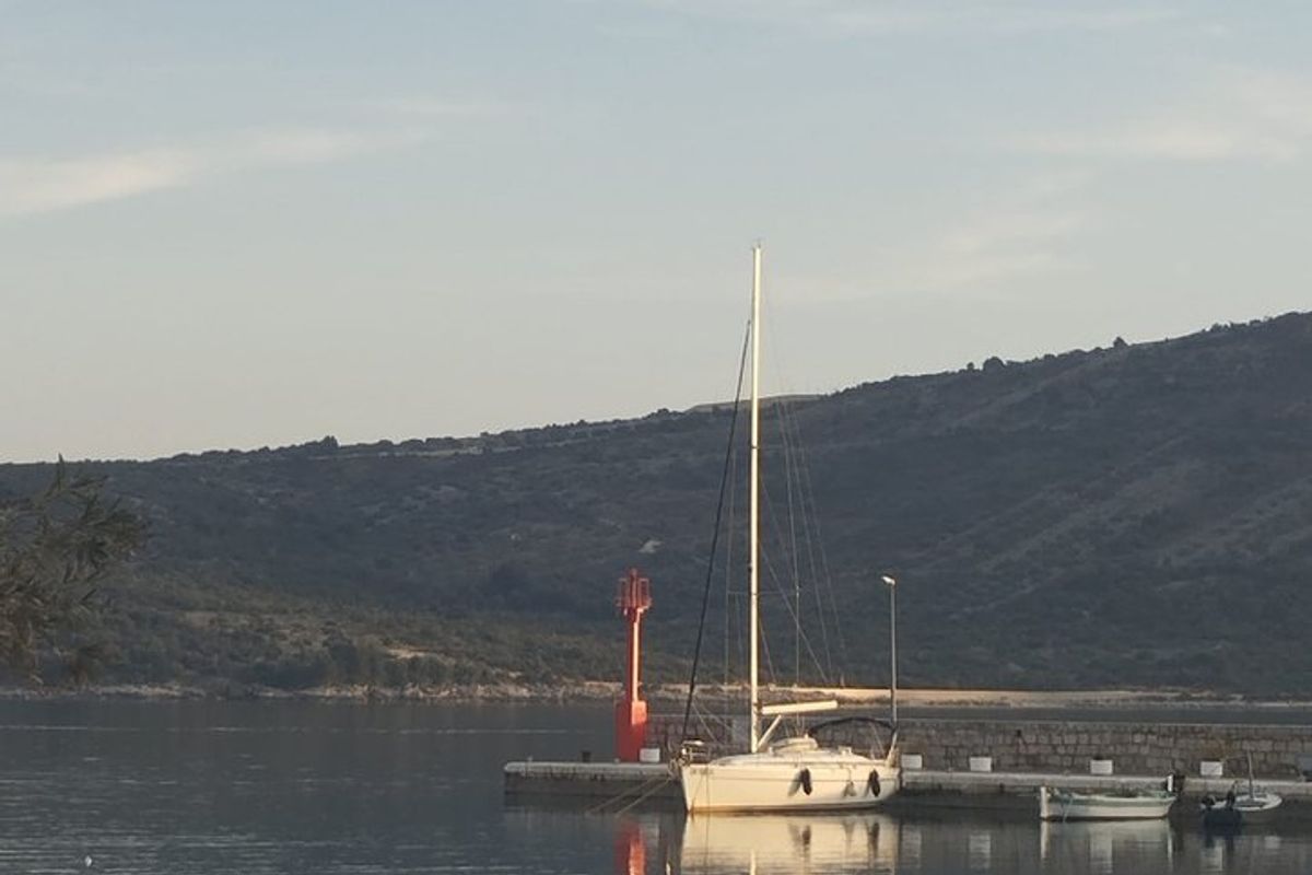 Exterior view of Ra, a Bavaria 38 sailboat at Općina Marina, Croatia