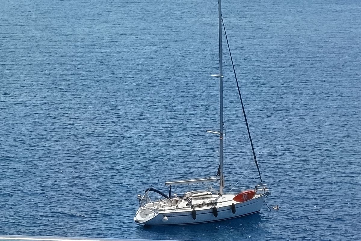 Exterior view of Ra, a Bavaria 38 sailboat at Općina Marina, Croatia
