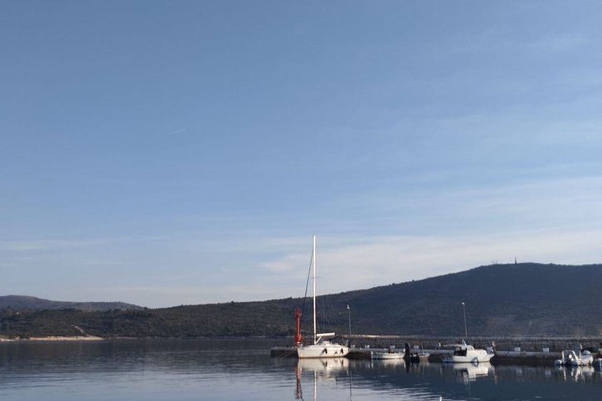 Exterior view of Ra, a Bavaria 38 sailboat at Općina Marina, Croatia
