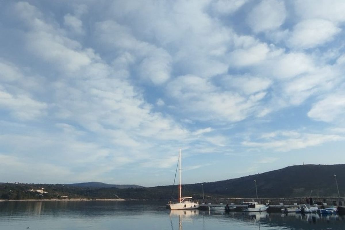 Exterior view of Ra, a Bavaria 38 sailboat at Općina Marina, Croatia