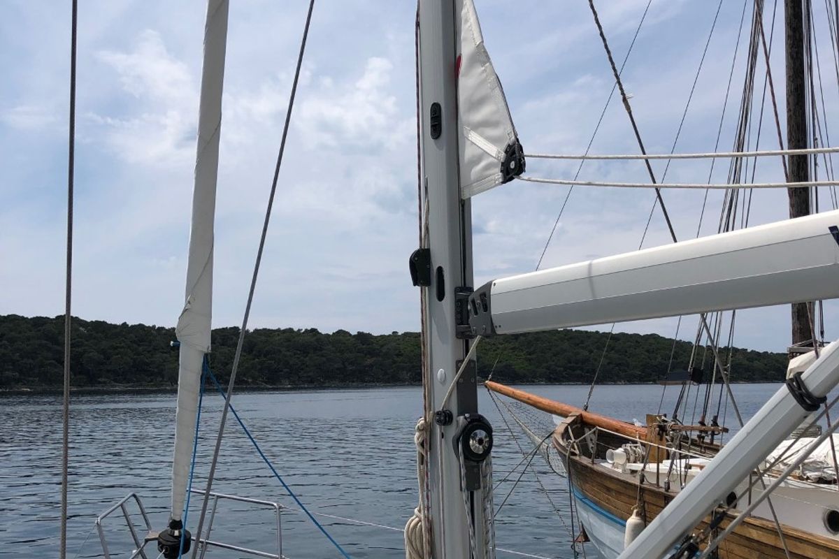 Exterior view of Laali, a Elan Impression 40 sailboat at Grad Pula, Croatia