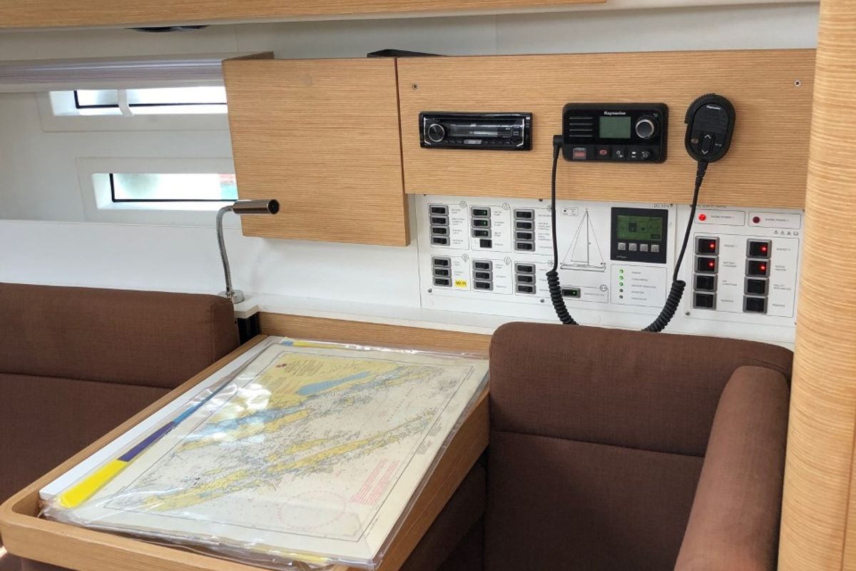 Salon of Laali, a Elan Impression 40 sailboat at Grad Pula, Croatia