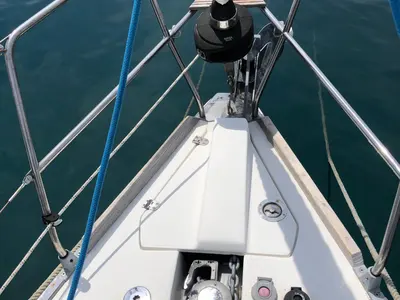Deck of Laali, a Elan Impression 40 sailboat at Grad Pula, Croatia