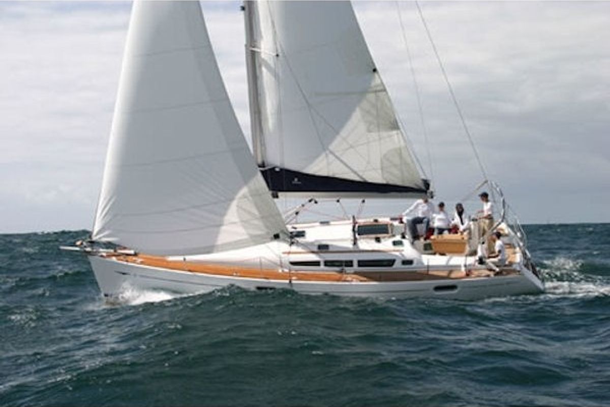 Exterior view of Bill Maira, a Jeanneau Sun Odyssey 42 i sailboat at Preveza, Greece